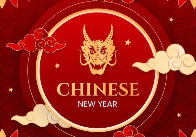 Hình vector Phong cách giấy minh họa cho lễ hội năm mới của Trung Quốc