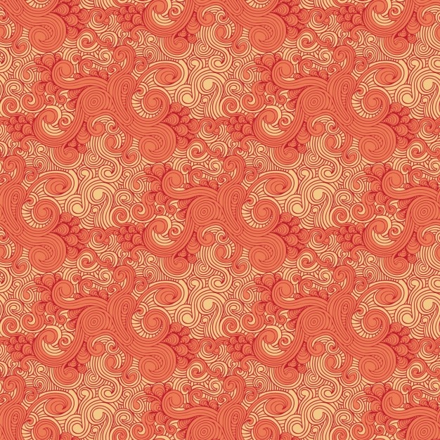 Hình vector Vẽ xoăn hoa văn màu cam
